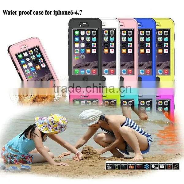 4.7 Inch Red Cellphone Waterproof Case for iPhone 6 Case With Home Button