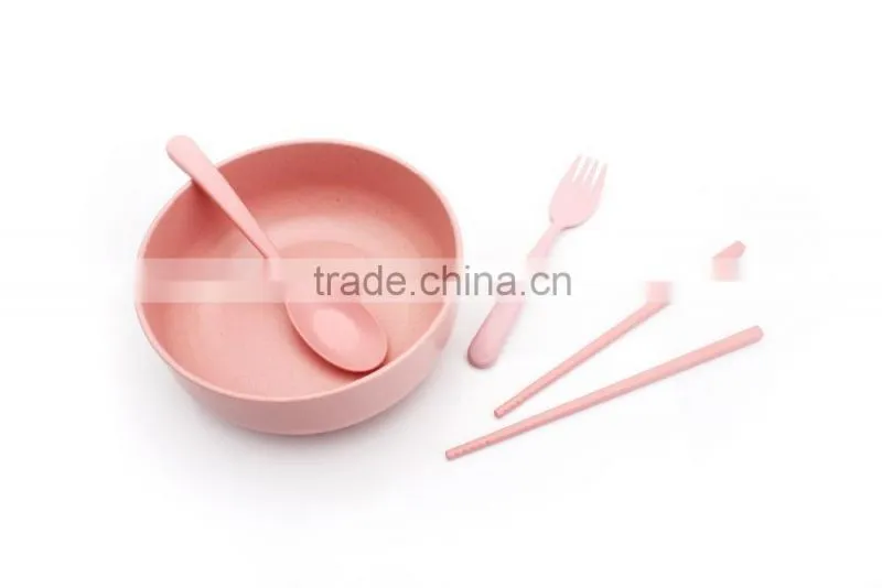 610ml food grade palstic and wheat straw fancy bowl