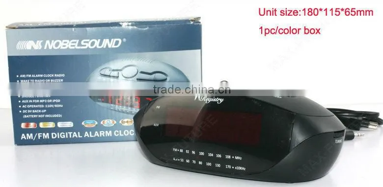 Built-in speaker 0.9 inch Led clock radio kitchen clock radio with LED clock radio