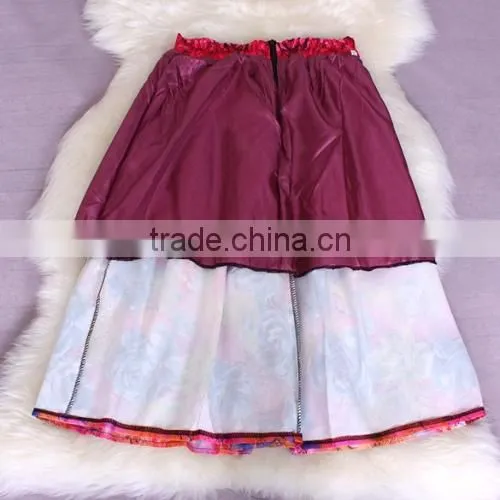 New Fashion Korean Casual Lady Women's Floral Large Hem Pleated Skirt