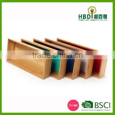 2016 Colorful bamboo organizer tray, multifunction cultery organizer