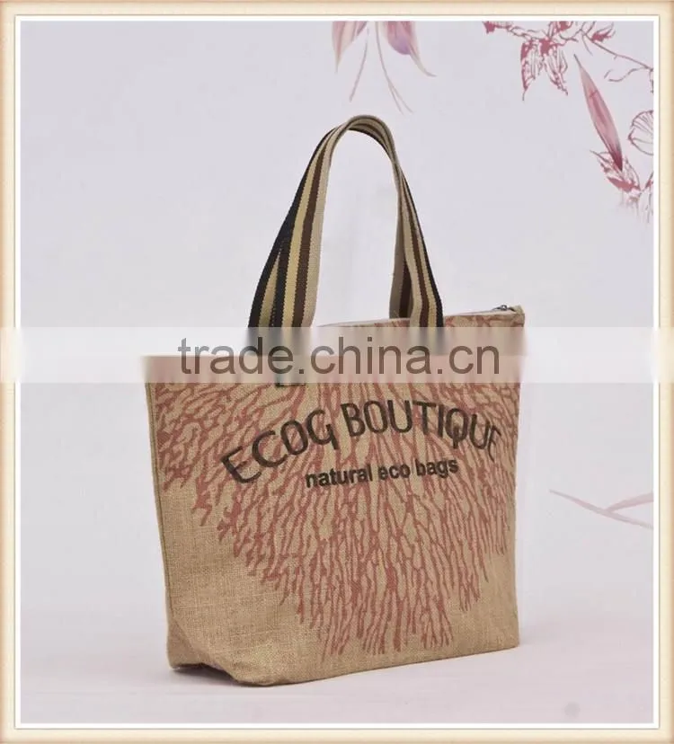 Ecog boutique jute bag with cotton lining
