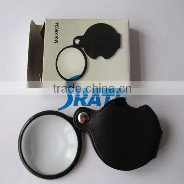 NO.9891 5X PVC Cover Pocket Glass Lens Magnifier