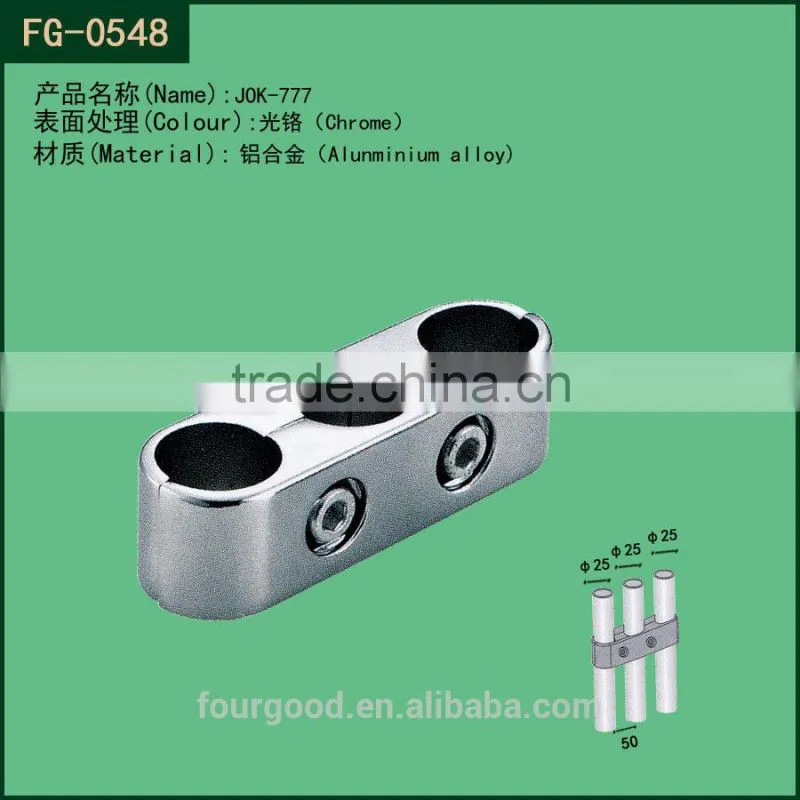 chrome round pipe three way Connector
