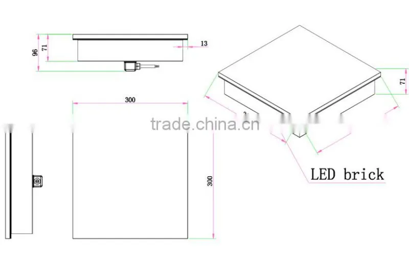Outdoor landscape lamp flat glass brick 304Stainless Stell Ip67 RGB color changing led brick lights