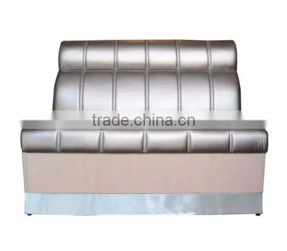 Modern silvery leather restaurant booth banquette seating for sale