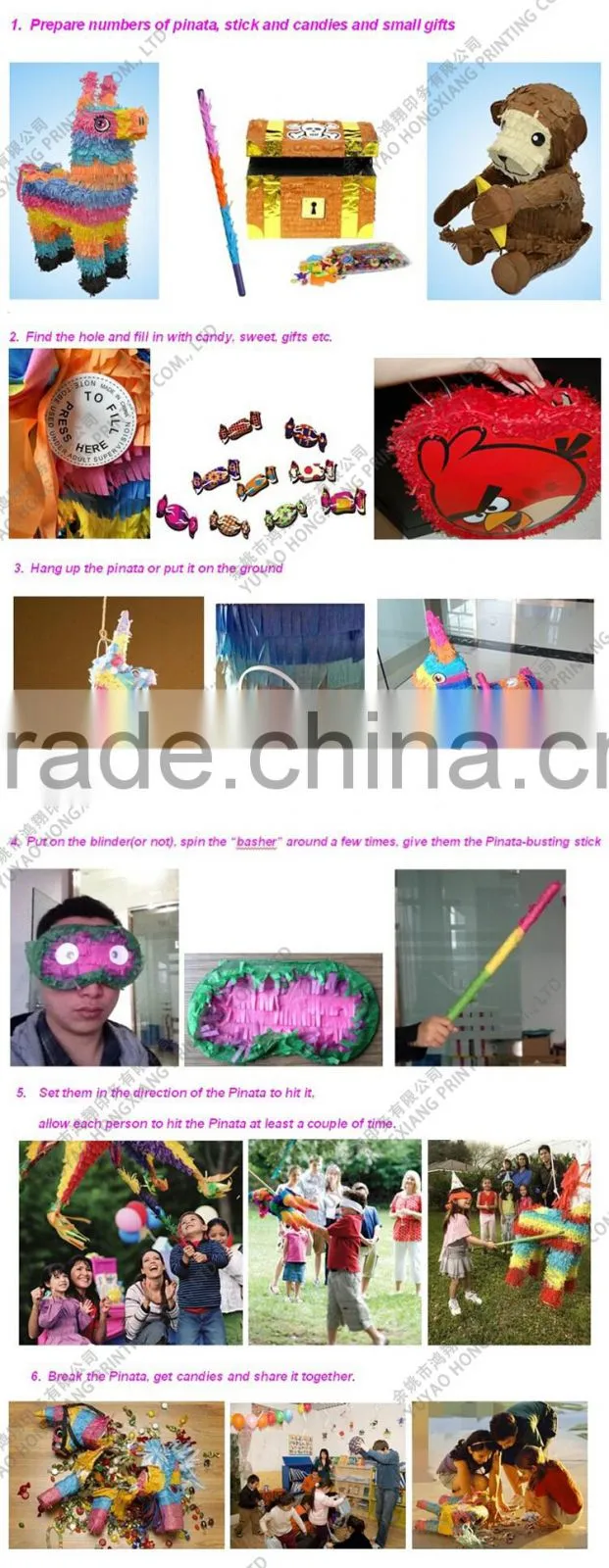 006 colorful event and supplies type toys pinata for party decoration