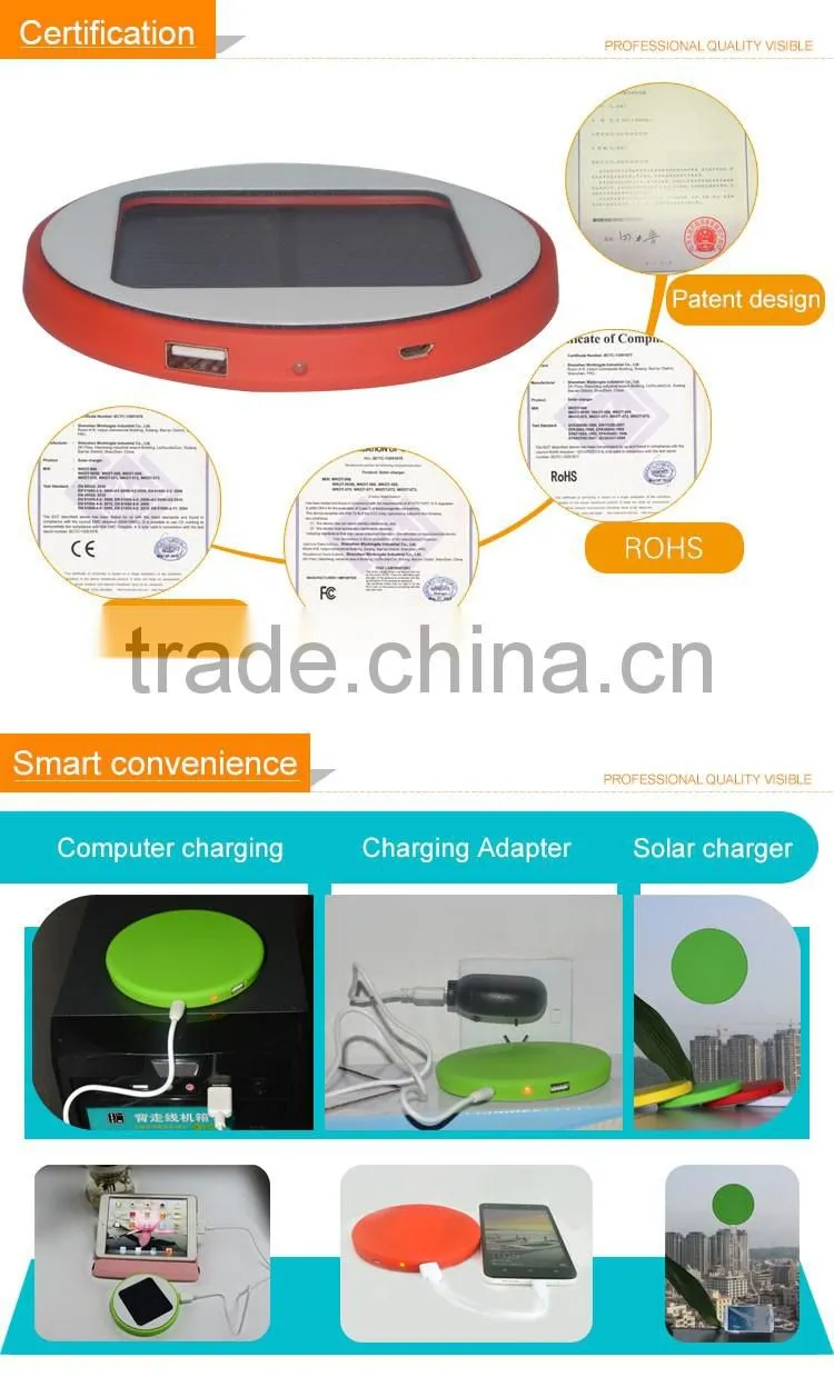 Unique design portable 1800Mah-5200Mah USB window solar mobile charger
