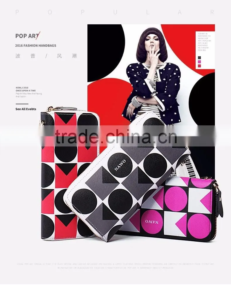 zipper ladies long purse leather clutch for coin and cell phone