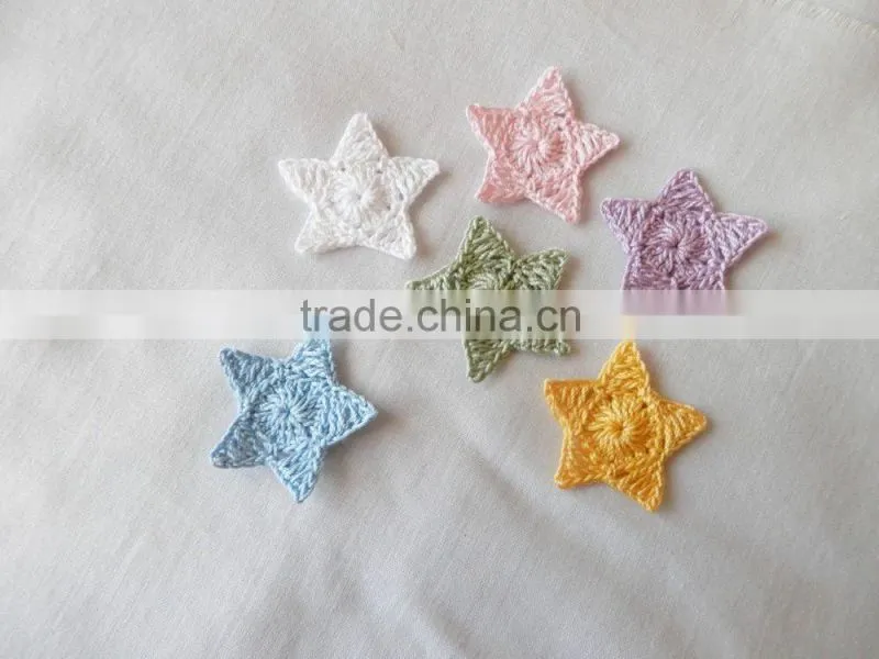 Crochet Multicolor Star Appliques,Supplies,Sewing