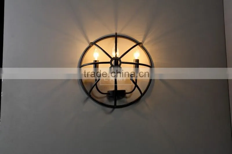 Vintage Retro Wall Sconce Metal Cage Wall Lamp Wall Mount