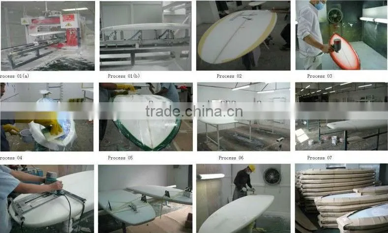 Bamboo veneer fiber glass surfboard