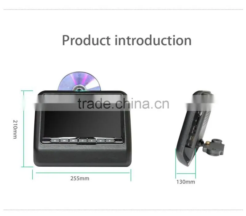 9 inch Portable Universal Headrest monitor with DVD player Car Back Seat LED Monitor