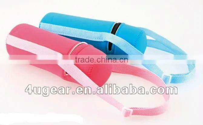 Promotional fashion sports neoprene water bottle cooler with handle