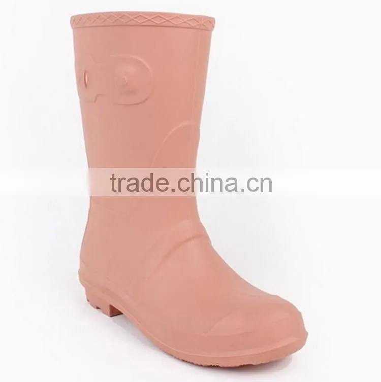 Colourful buckle clear pvc cheap plastic rain boots for women