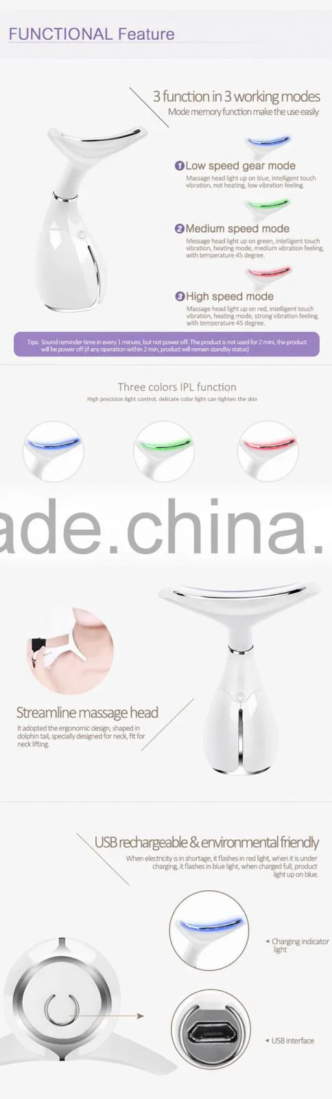 Vibrating wrinkle remover anti-aging facial and body care device best neck and shoulder massager