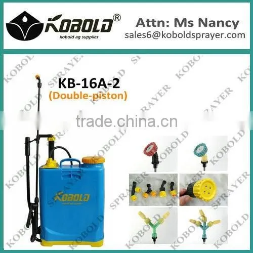 (605929) Double piston 16L Agriculture backpack manual plastic sprayer