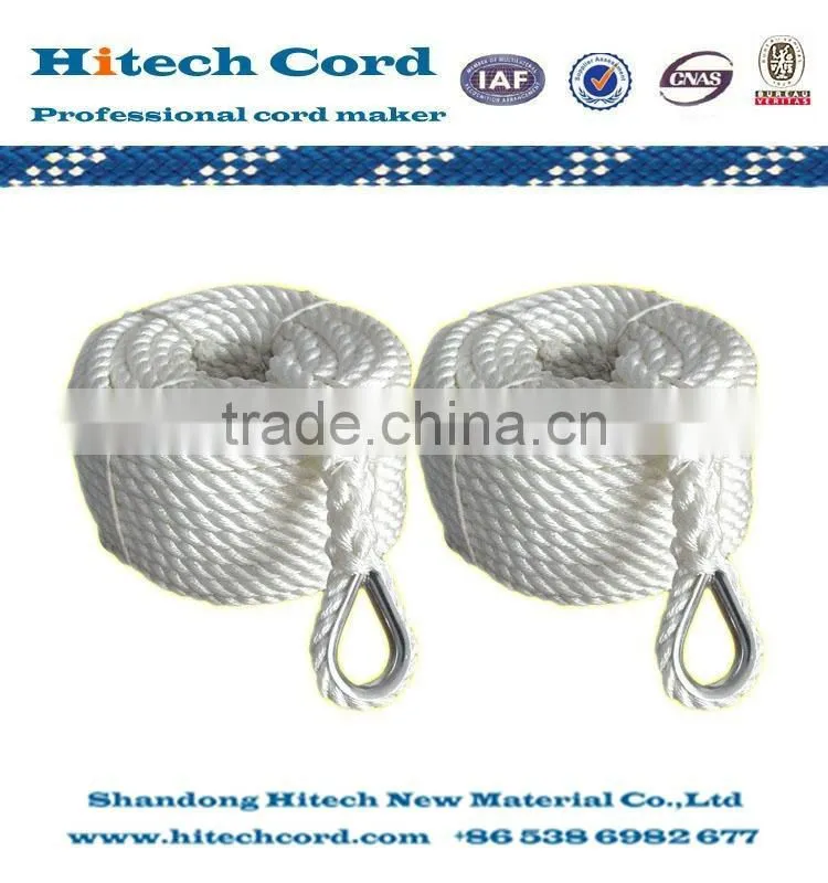 white color 5mm 3 strand or 4 strand Twisted Nylon Rope From Manufacture