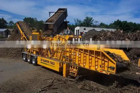 30TPH large capacity mobile wood chipper track crawler type wood crusher system