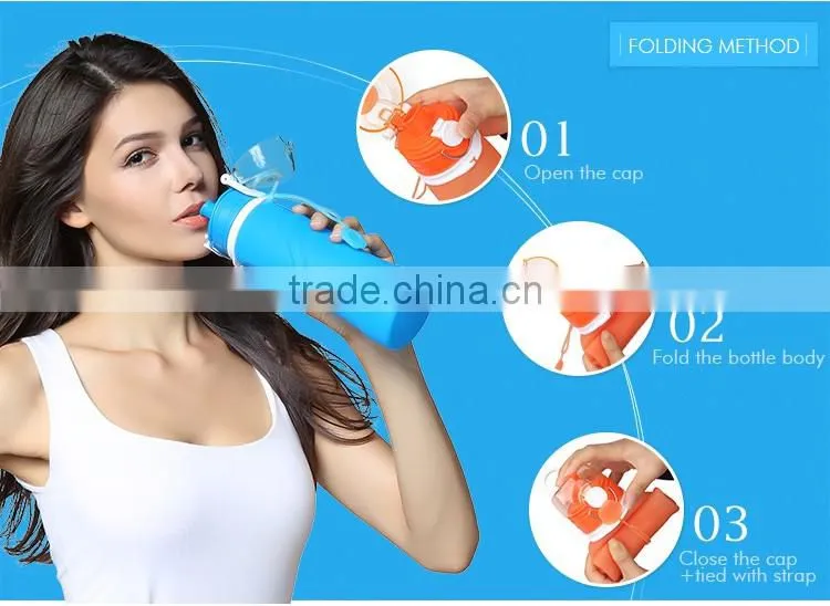 750ml Collapsible Silicone Water Bottle with air valve