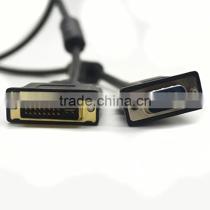 High quality 1.5M DVI-I(24+5) to VGA Video Monitor Cable(VGA to DVI-I Cable)