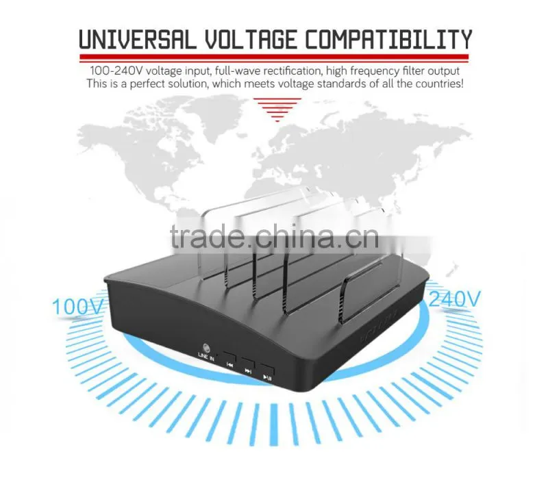 VOXLINK NEW 30W bluetooth wireless speaker 4 Ports USB Charger Charging Station Dock