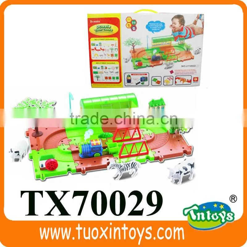 plastic building blocks train set