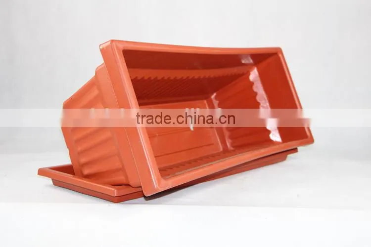 Rectangular plastic planter box garden pot