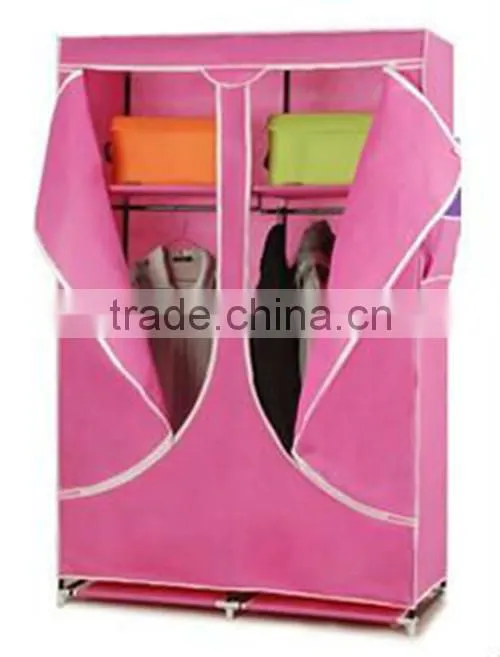 High Quality WardrobeSingle Canvas effect Wardrobe Clothes Rail Storage