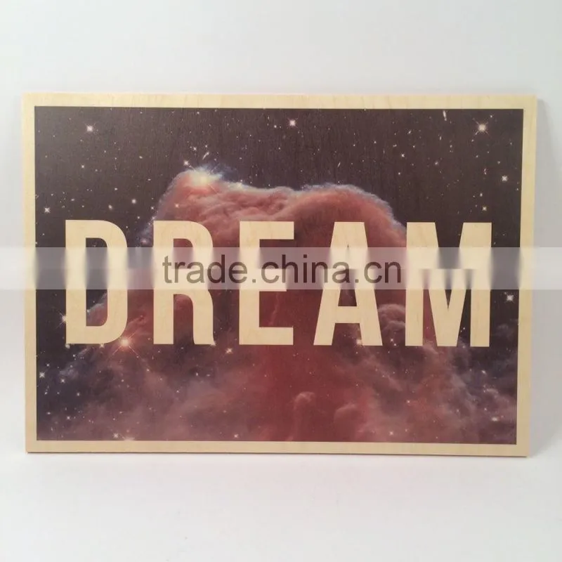 Personalized Wooden Poster Digital Printing on Wood Wooden Poster Card Customized Water Proof Sunfast Out Door Wooden Block