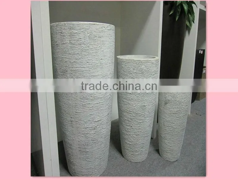 Stone flower pot with fiberclay material