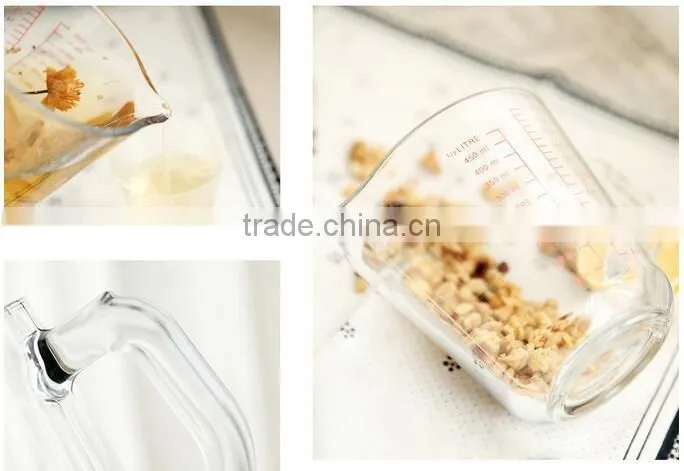New glass measuring cup Embossed glass measuring cup