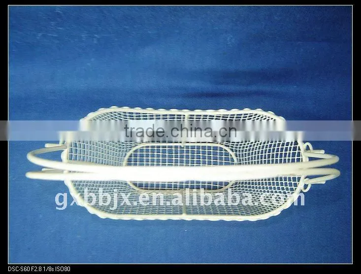 White wire home storage coco flower basket