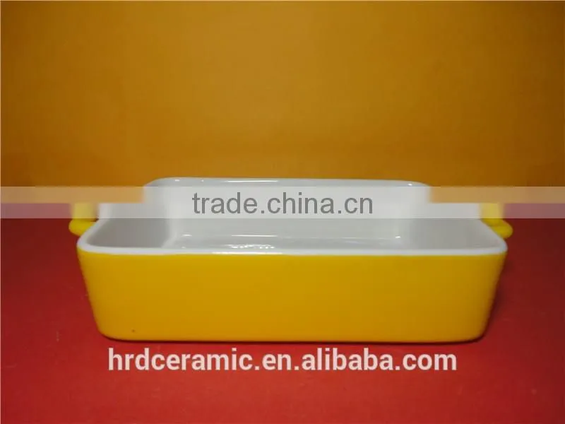 Microwave safe porcelain dish unique bakeware with handle
