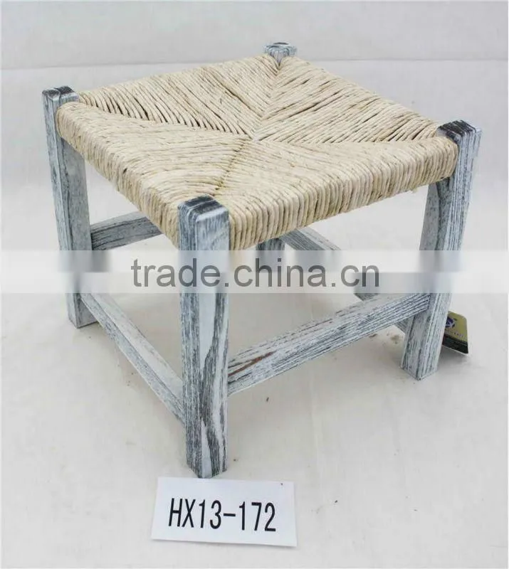 Solid wood chair with rush seat