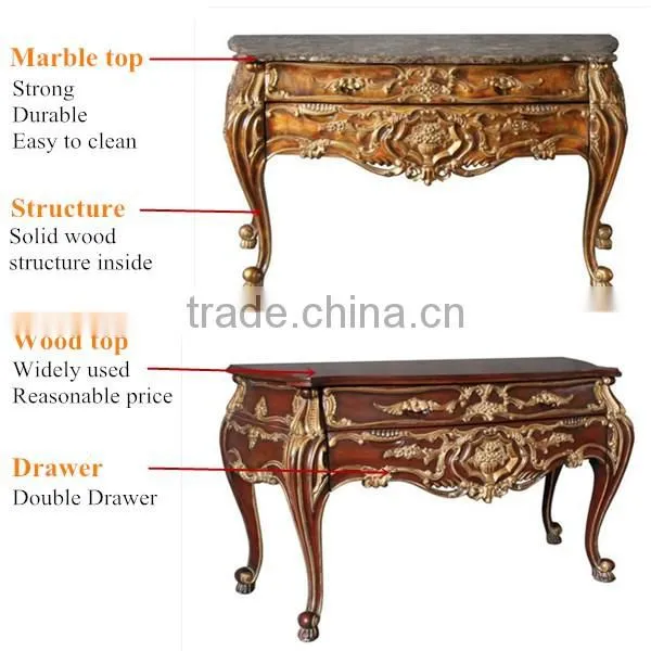 Room Decorative Furniture Marble top plexiglass console table