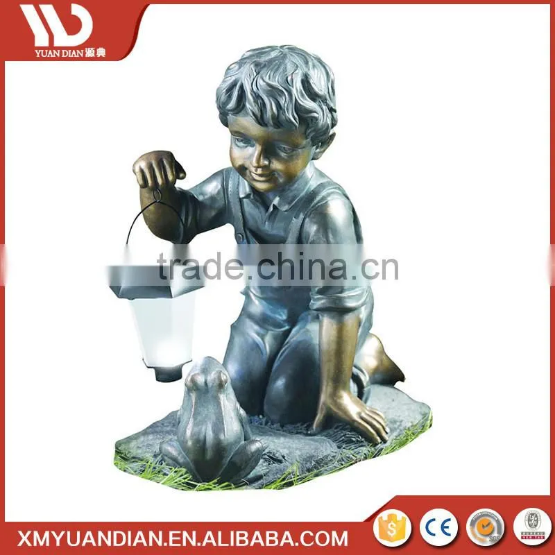Art Work Resin Craft Decorations Garden Led Solar Light With Timer