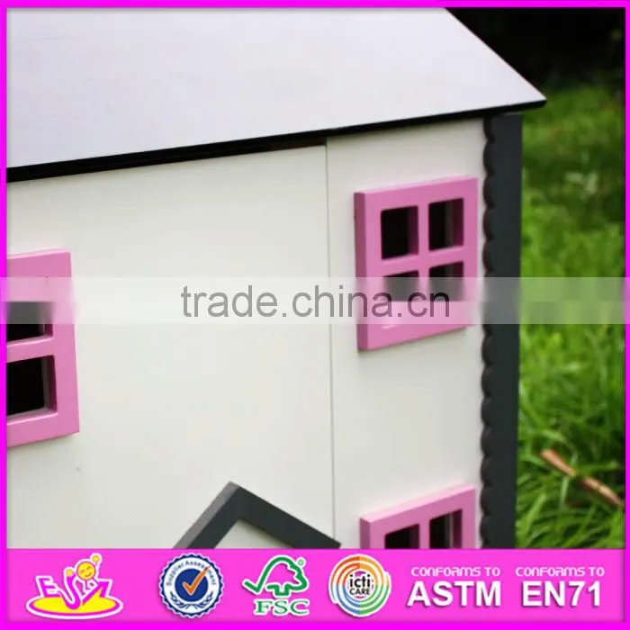 2016 Hot Item kids wooden small toy house, top fashion baby wooden small toy house W06A154