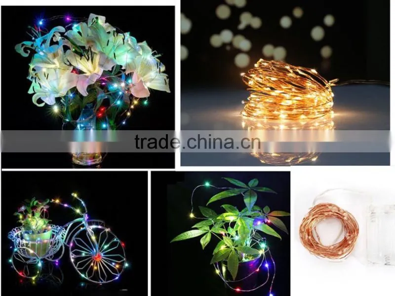 2016 new arrival Copper Solar LED Strings 100 LED Starry LED String garden Lights 10m