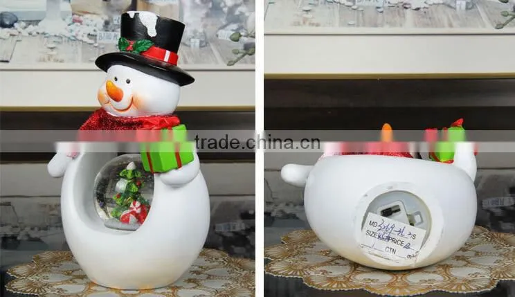 Polyresin Christmas Snow globe Snowman Snow globe with Music Box
