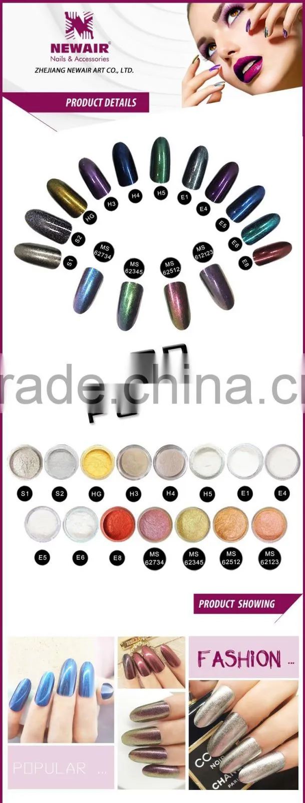Mirror effect pigment nail chrome pigment powder manufacture mirror chrome powder