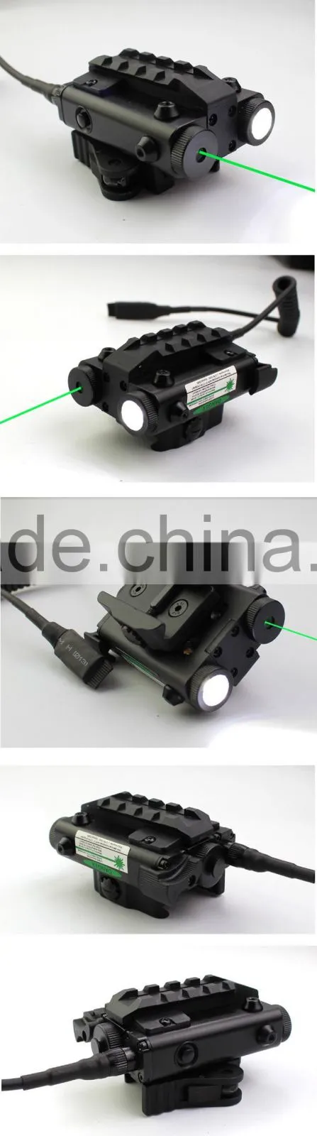 New Military Standard Compact Square Design Tactical ES-FX103-LG green laser sight with led flashlight Combo (FDA certified)