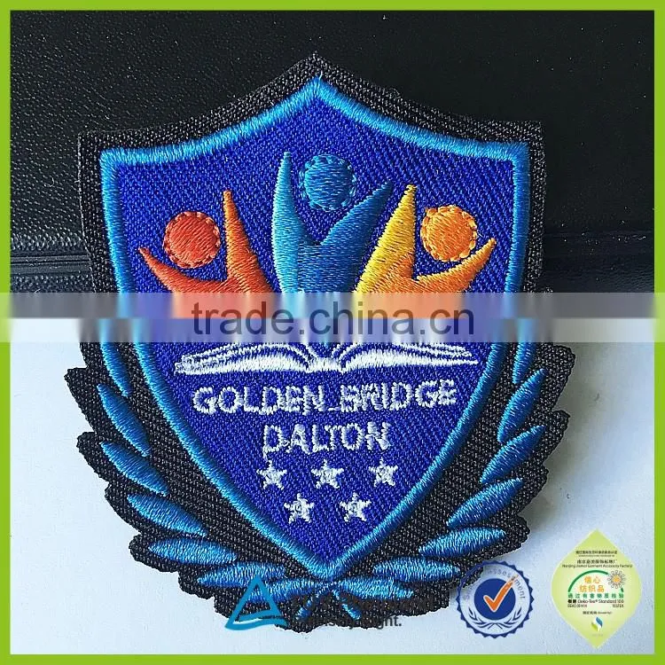OEM services big factory backing glue heat transfer embroidery patch for clothing