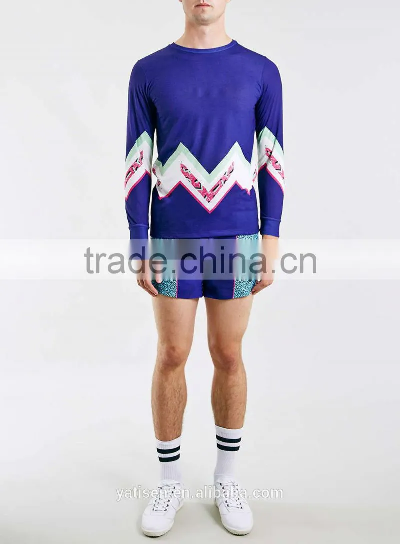 OEM Sports T-Shirt for men tight fit long sleeve t shirt with curved hem slim fit training shirts