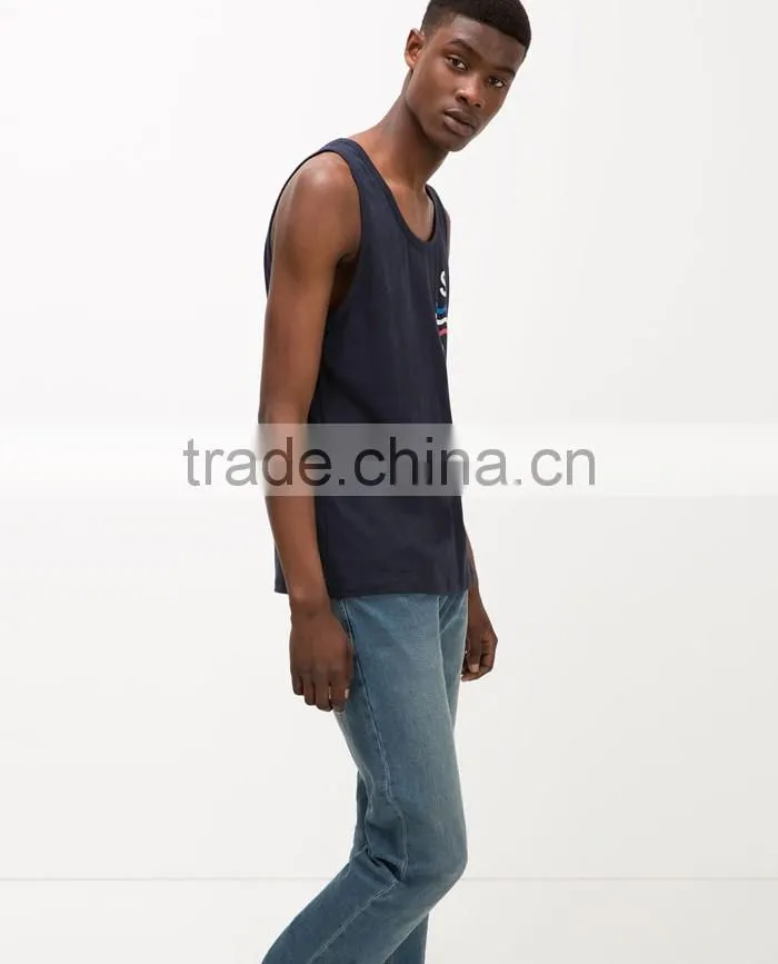 Cheap simple printed classic mens singlet