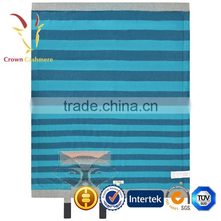 Striped Cashmere Plush Super Soft Throw Blanket