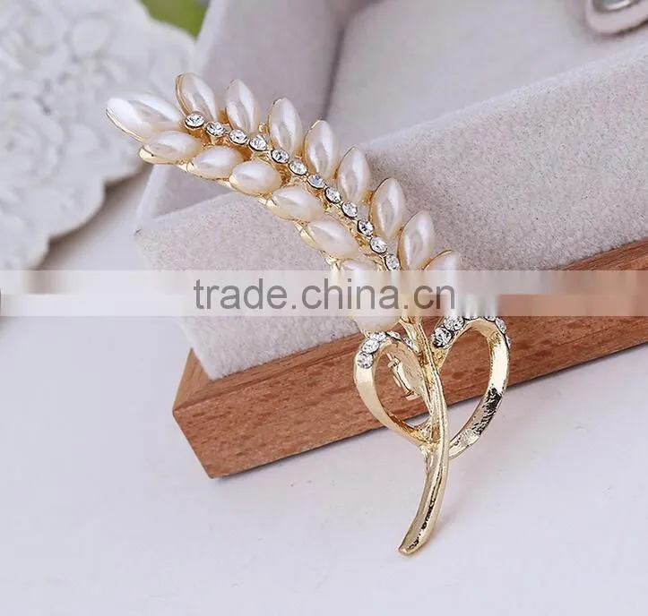 F20049N grape pearl rhinestone brooch for wedding