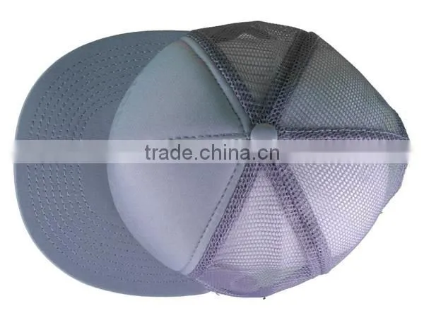 Silver Grey flat brim snapback plain trucker caps