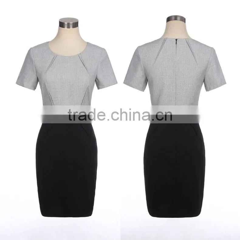 2017 Spring Summer Latest Designs Short Sleeve Dress Fat Ladies Western Dress for Lady