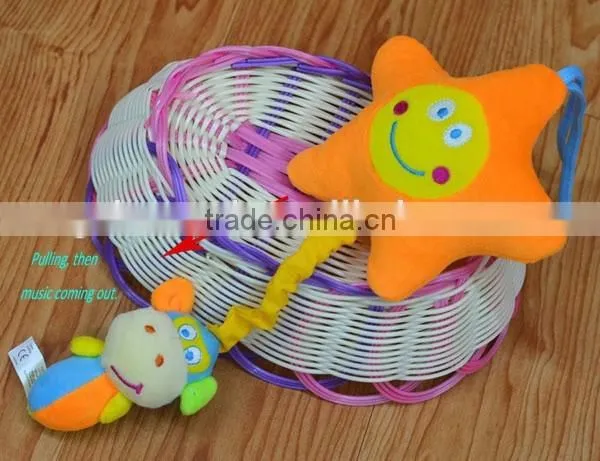 Moon& star& sunflower pull string musical Plush toys baby educational stuffed & plush toy